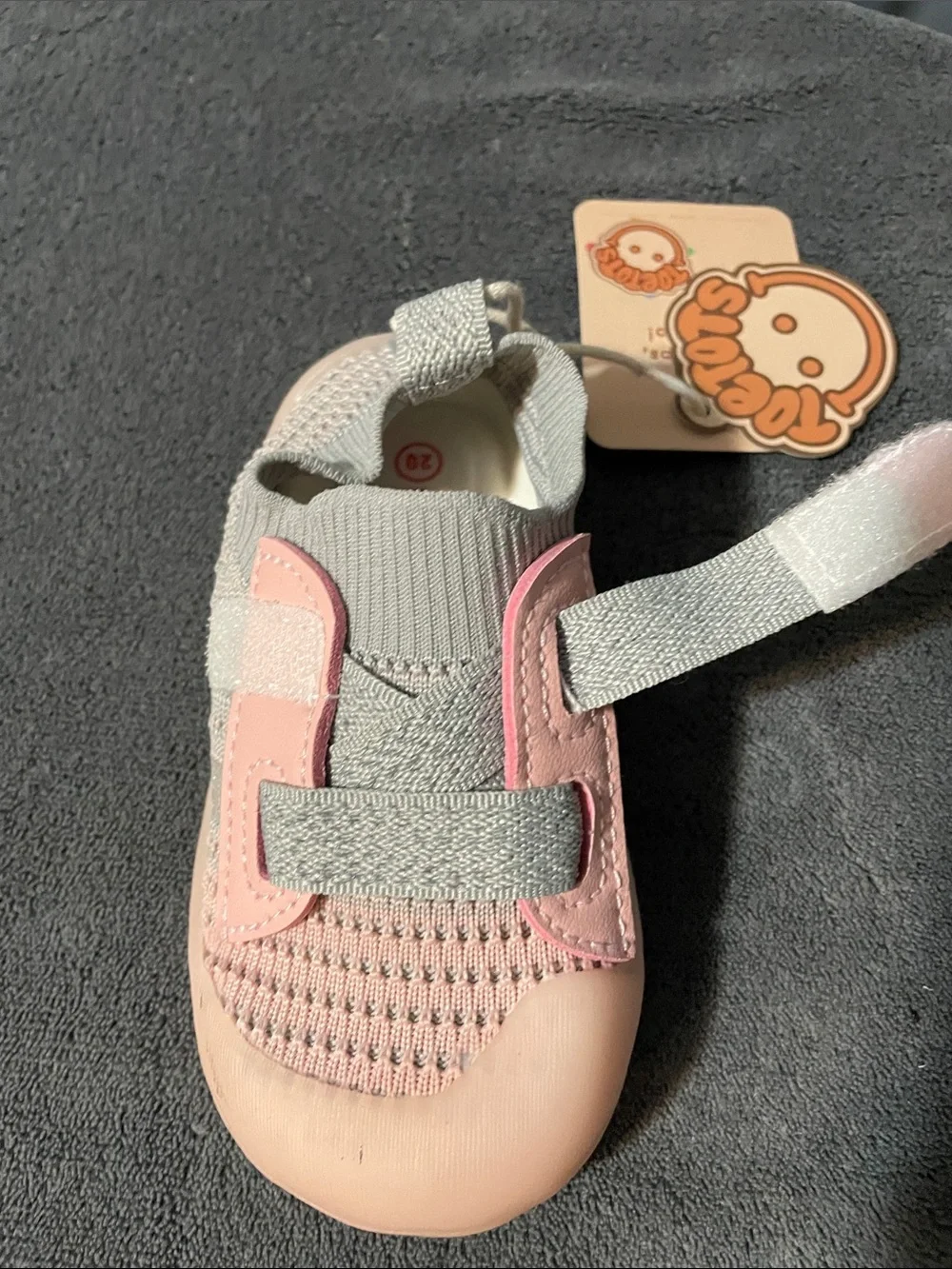Baby Walker Shoes - Pink and Gray Soft Flex Sneakers